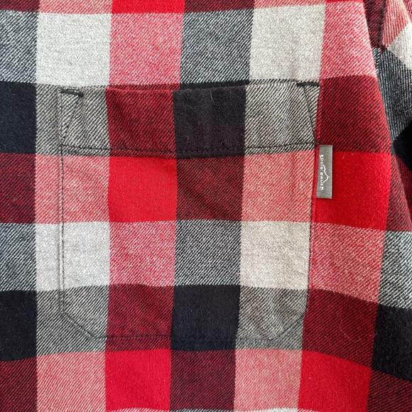 Eddie Bauer Red Plaid Button Up Flannel Shirt Women XL Western Cabincore Outdoor - Picture 6 of 12
